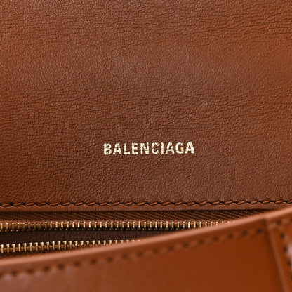 Balenciaga Shiny Box Calfskin Small Hourglass Top Handle Bag Camel 6 of 9