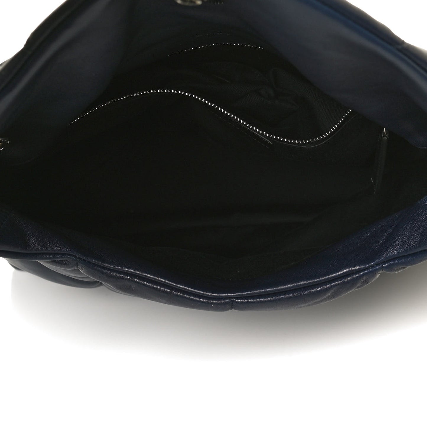Lambskin Quilted Medium Loulou Puffer Monogram Chain Satchel Navy
