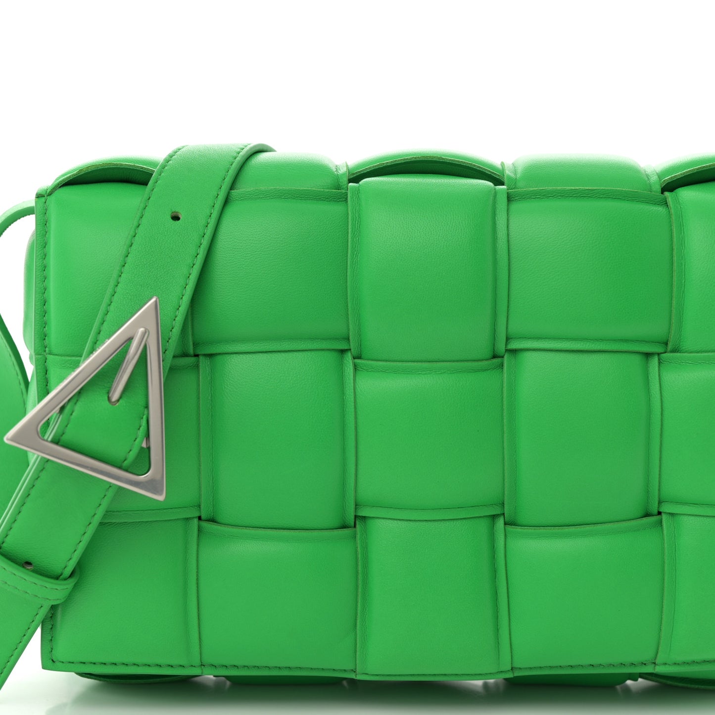 Nappa Maxi Intreccio Padded Cassette Crossbody Bag Parakeet