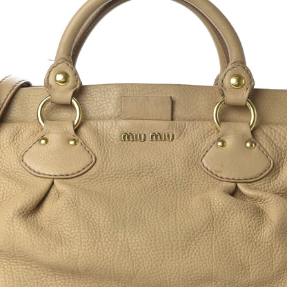 Miu Miu Vitello Large Bow Tote Beige 9 of 15