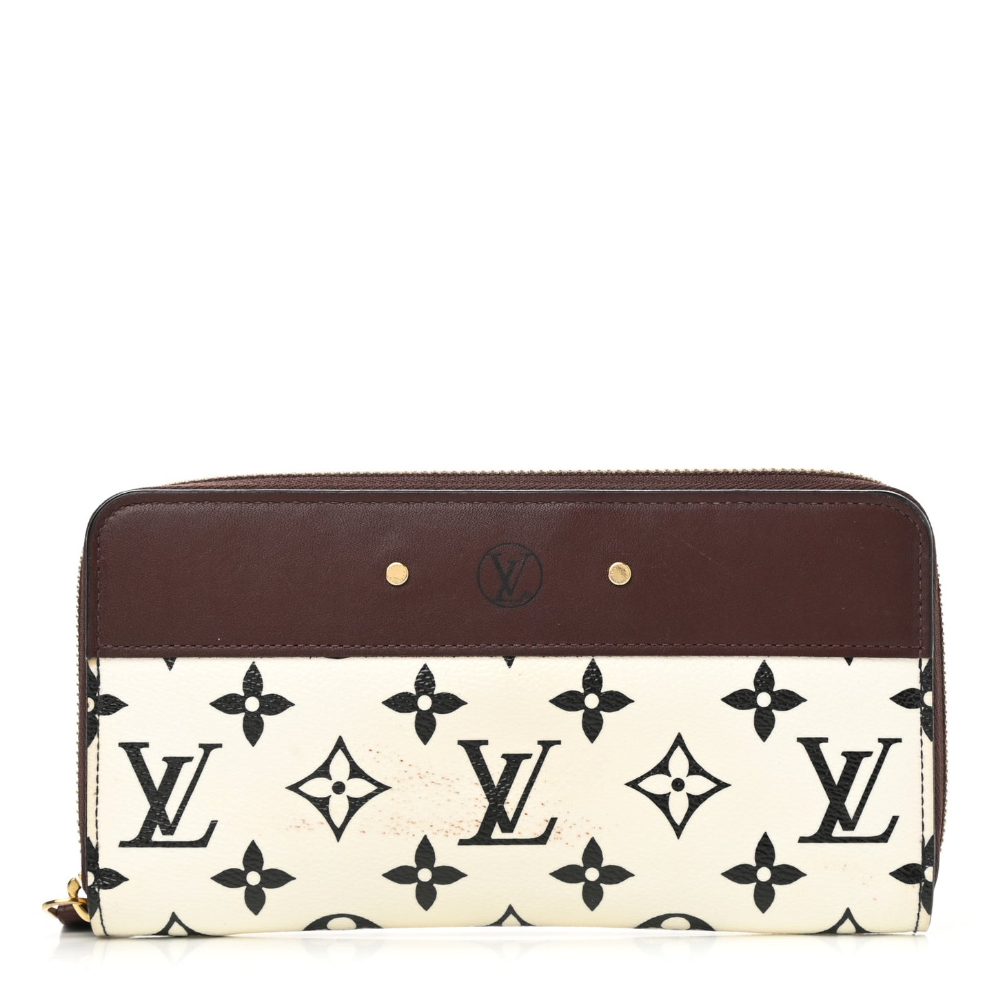 Calfskin Monogram Gamma Zippy Wallet White Chocolate