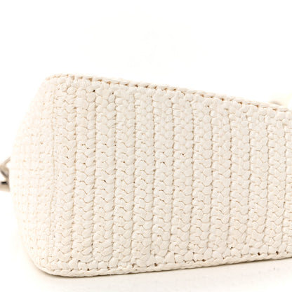 Prada Yarn Raffia Effect Crochet Triangle Shoulder Bag White 11 of 11