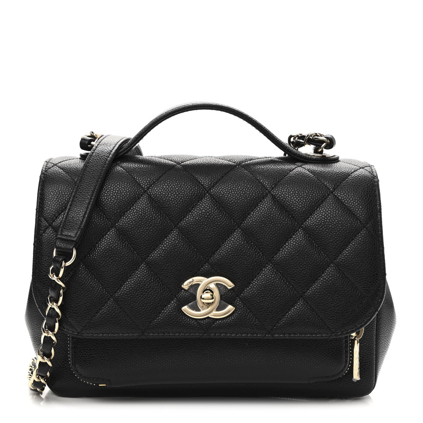 Caviar Quilted Small Business Affinity Flap Black