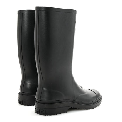 Chanel Caoutchouk CC High Boots 38 Black 5 of 9