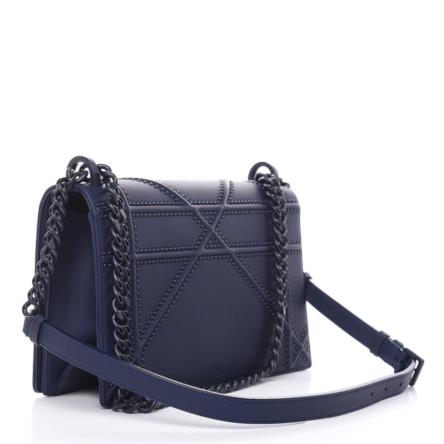 Ultra Matte Calfskin Studded Medium Diorama Flap Bag Indigo