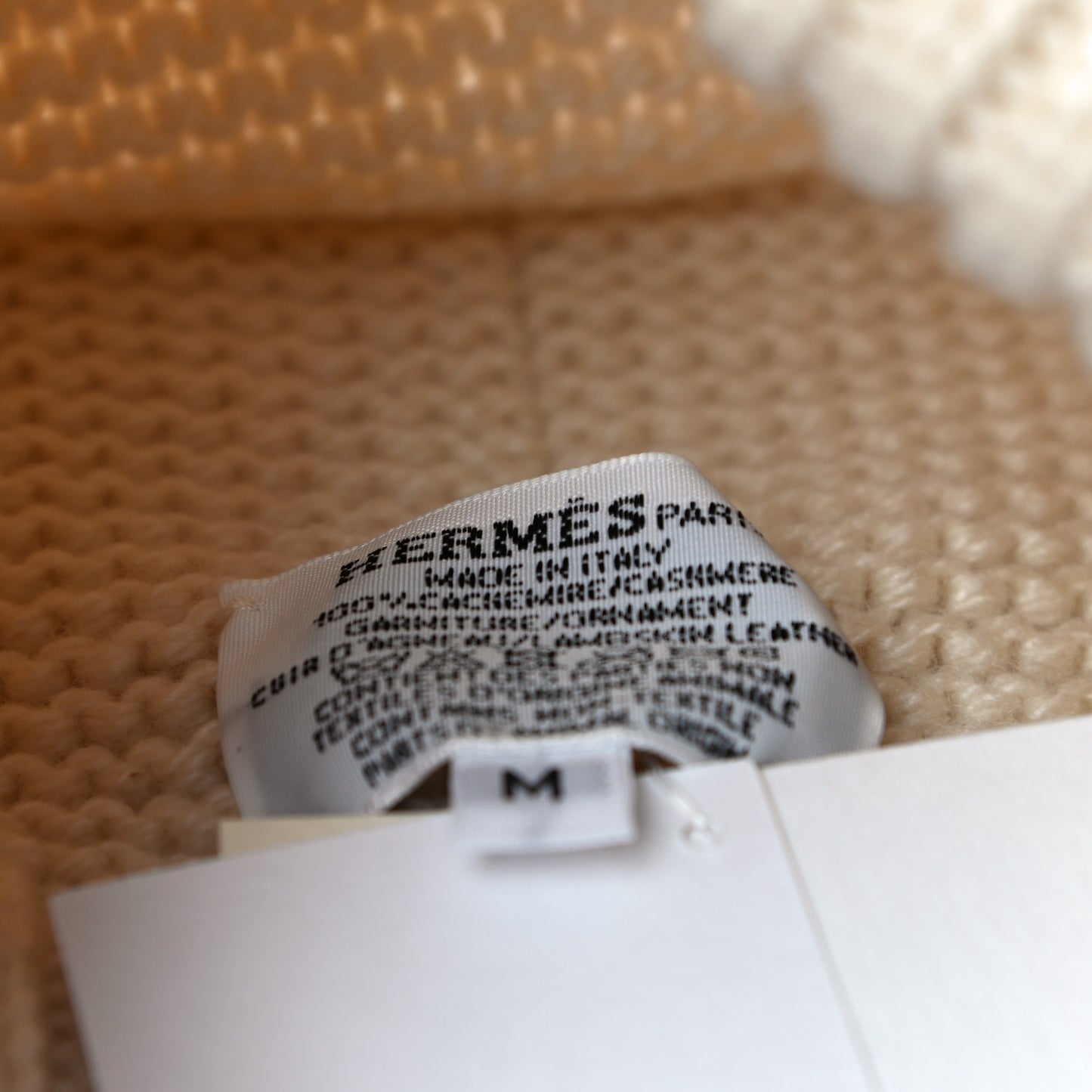 Cashmere Knit Boston Beanie Hat M Blanc Casse