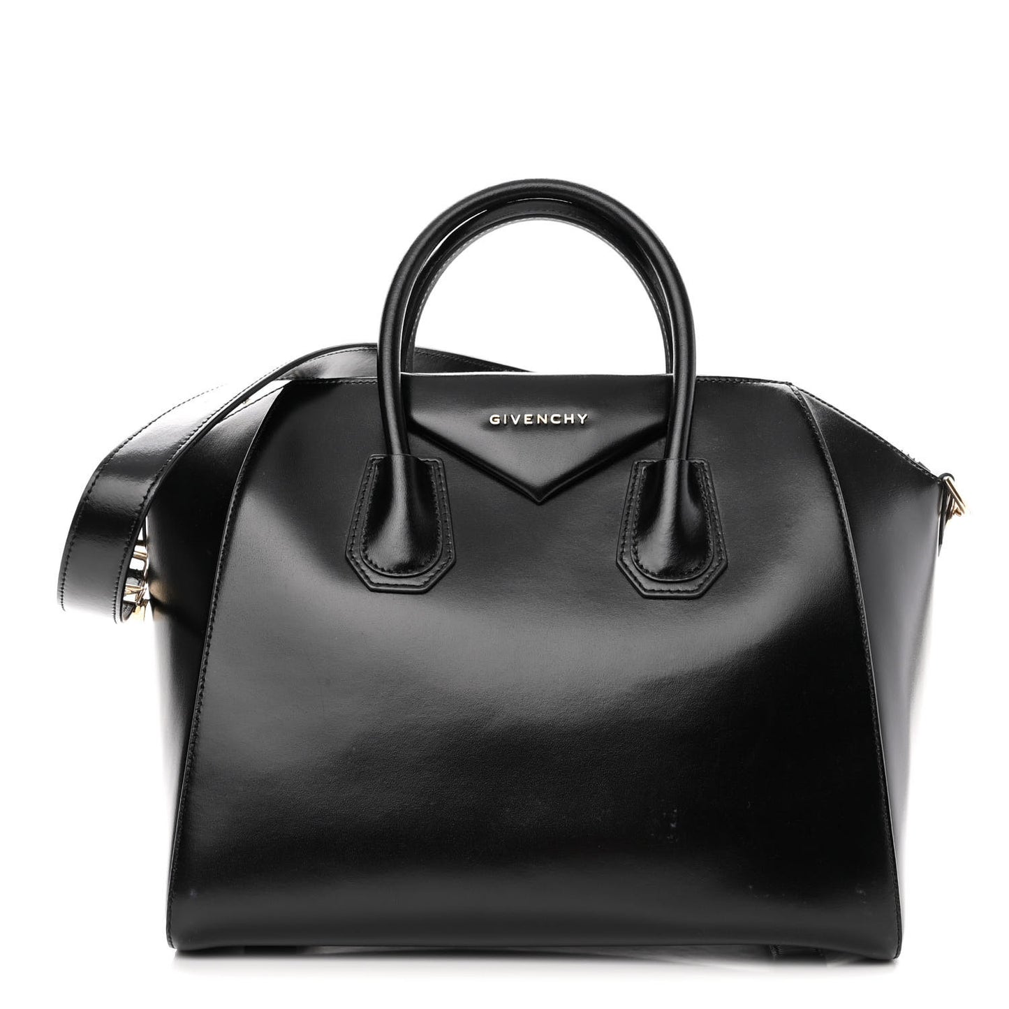 Shiny Lord Calfskin Medium Antigona Black