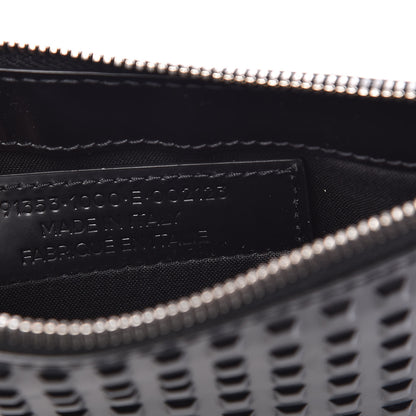 Balenciaga Calfskin Grid Embossed Pouch Black 7 of 9