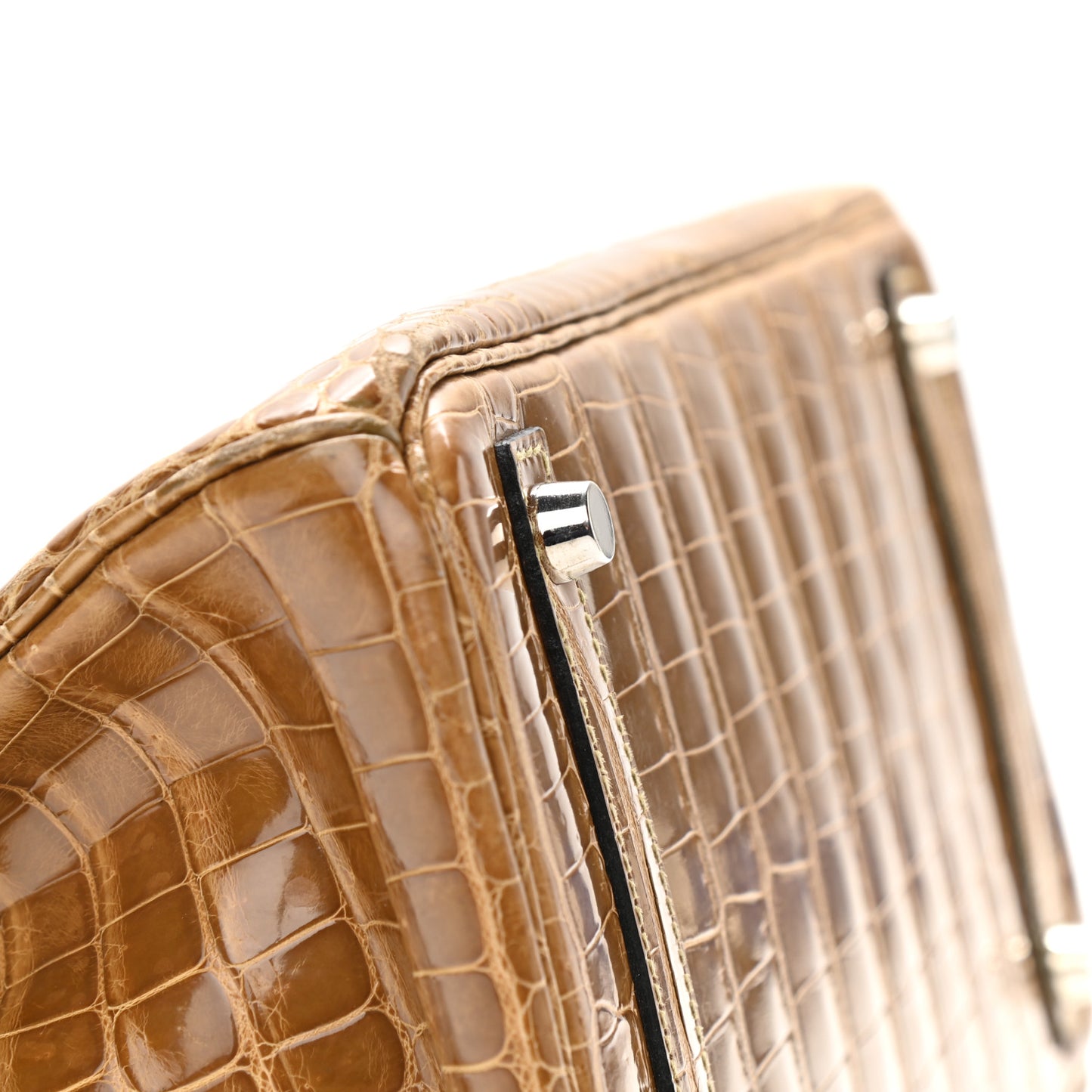 Shiny Porosus Crocodile Birkin 30 Ficelle Chartreuse