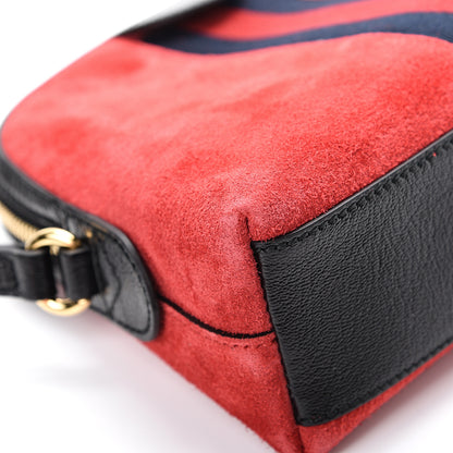 Gucci Suede Patent Web GG Small Ophidia Dome Shoulder Bag Hibiscus Red 11 of 11