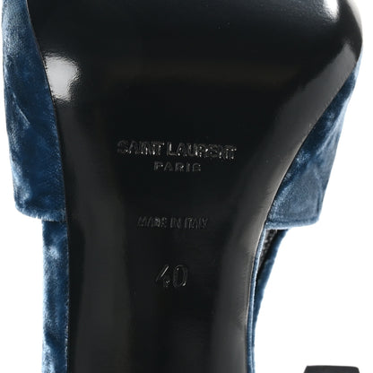 Saint Laurent Velluto Mastrop Tom 90 Dream Slingback Pumps 40 Denim 8 of 10