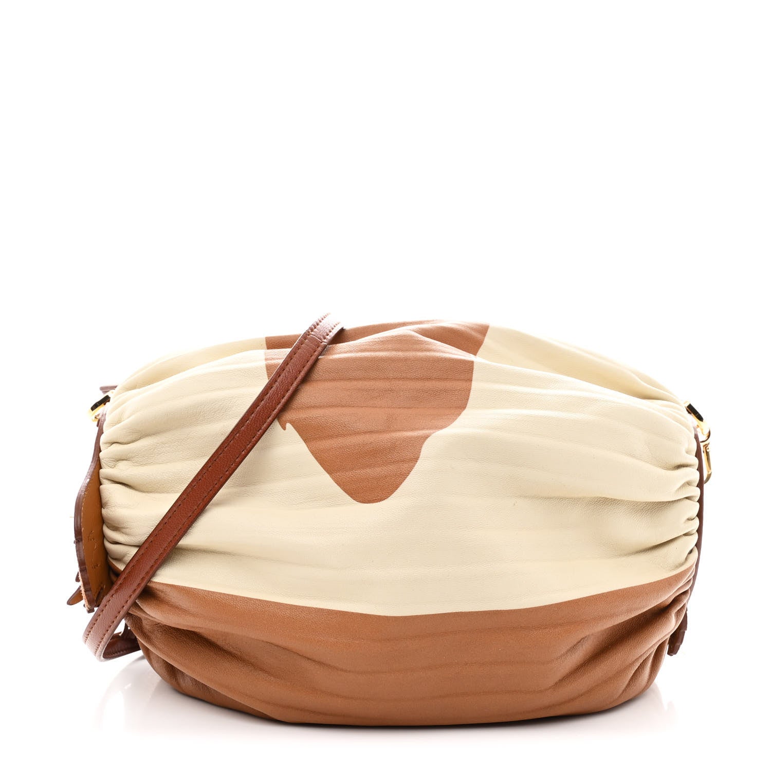 Loewe X HOWLS MOVING CASTLE Lambskin Pleated Heen Bracelet Pouch Shoulder Bag Rust 1 of 11