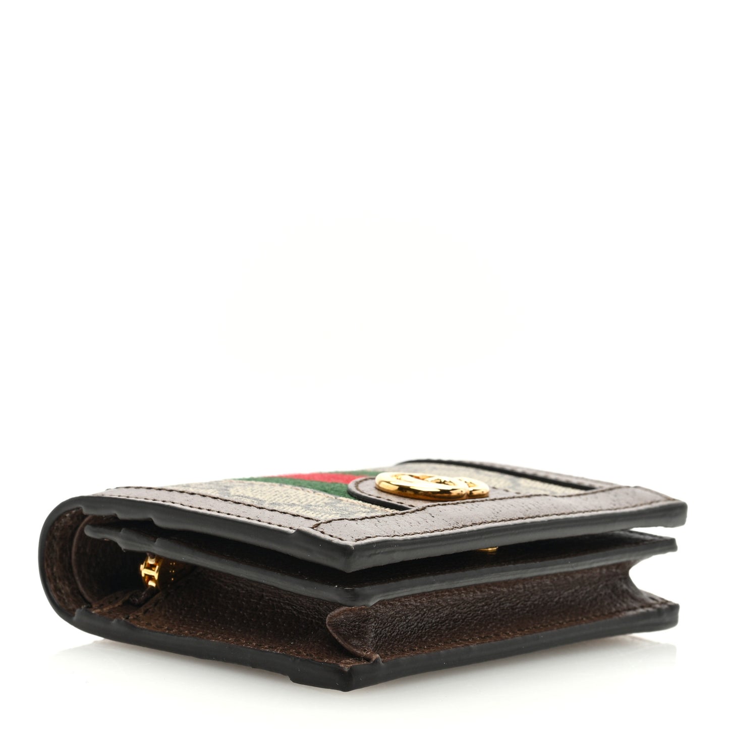 GG Supreme Monogram Web Ophidia Card Case Beige New Acero