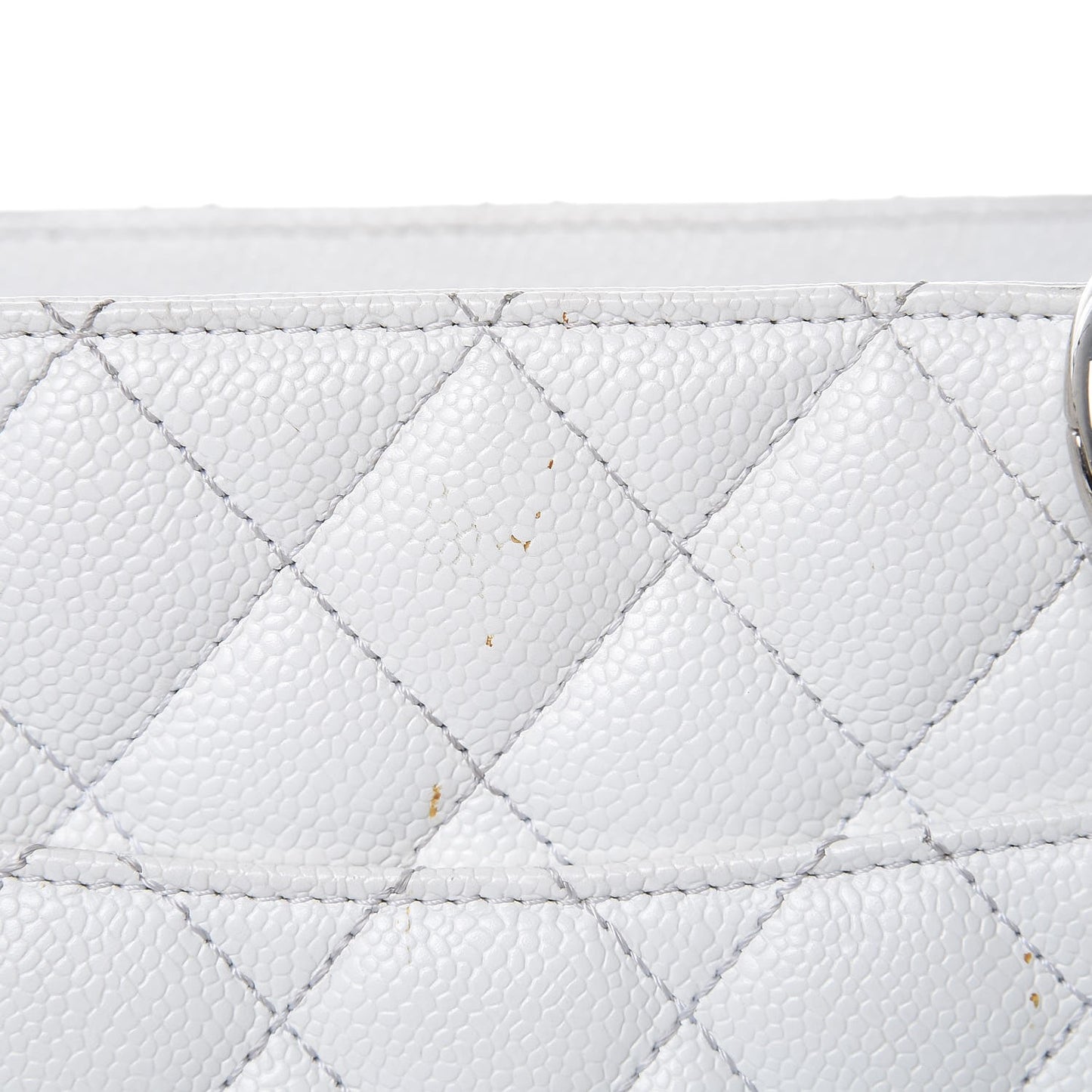 Caviar Quilted Grand Shopping Tote GST White