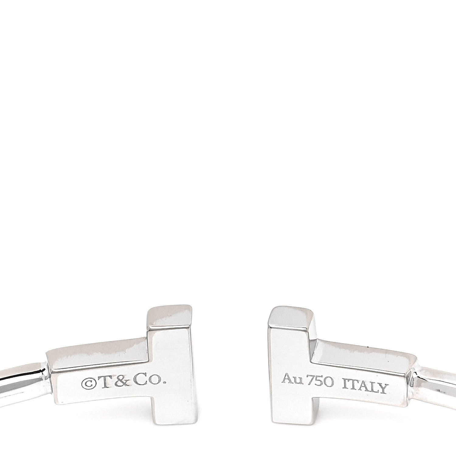 Tiffany 18K White Gold Narrow T Wire Bracelet 4 of 5