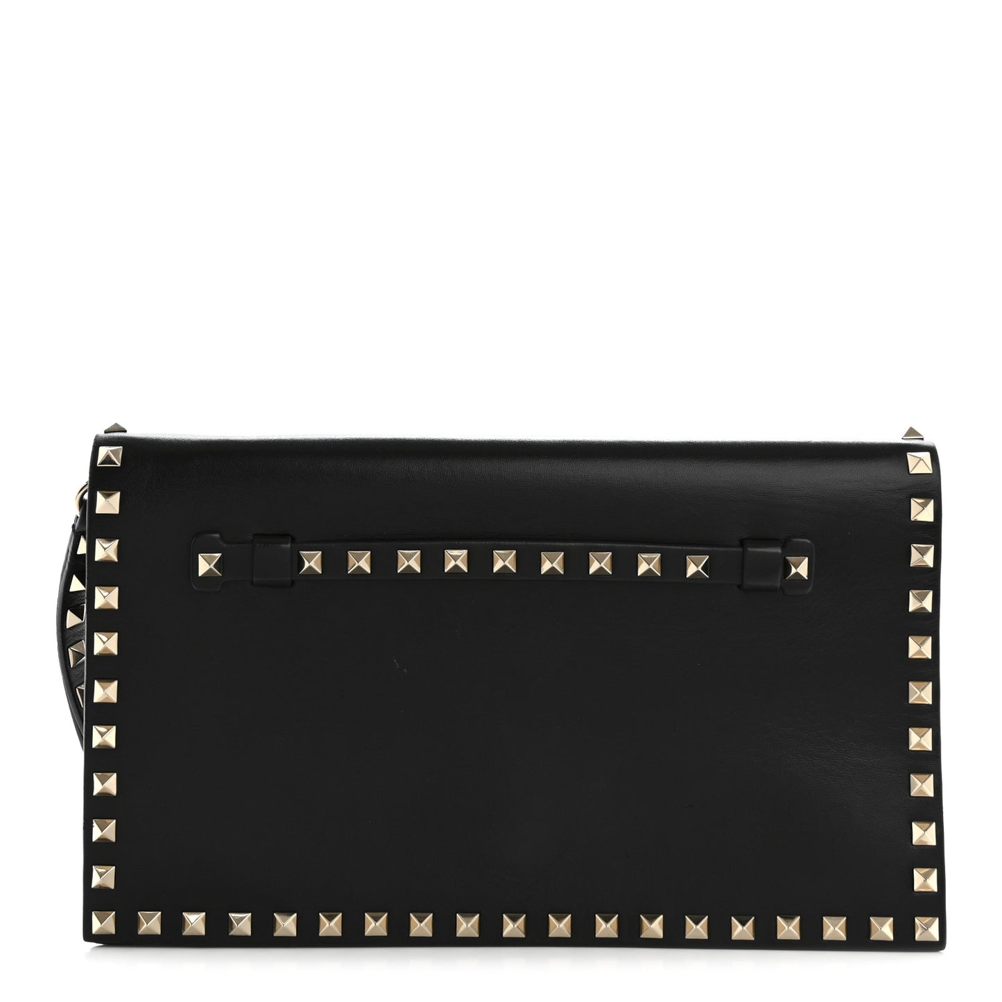 Nappa Rockstud Wristlet Clutch Black