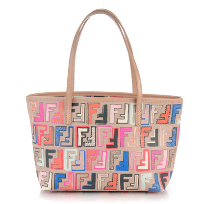 Fendi Zucca Spalmati Vitello FF Multicolor Mini Roll Tote Beige Multicolor Cipria 1 of 7