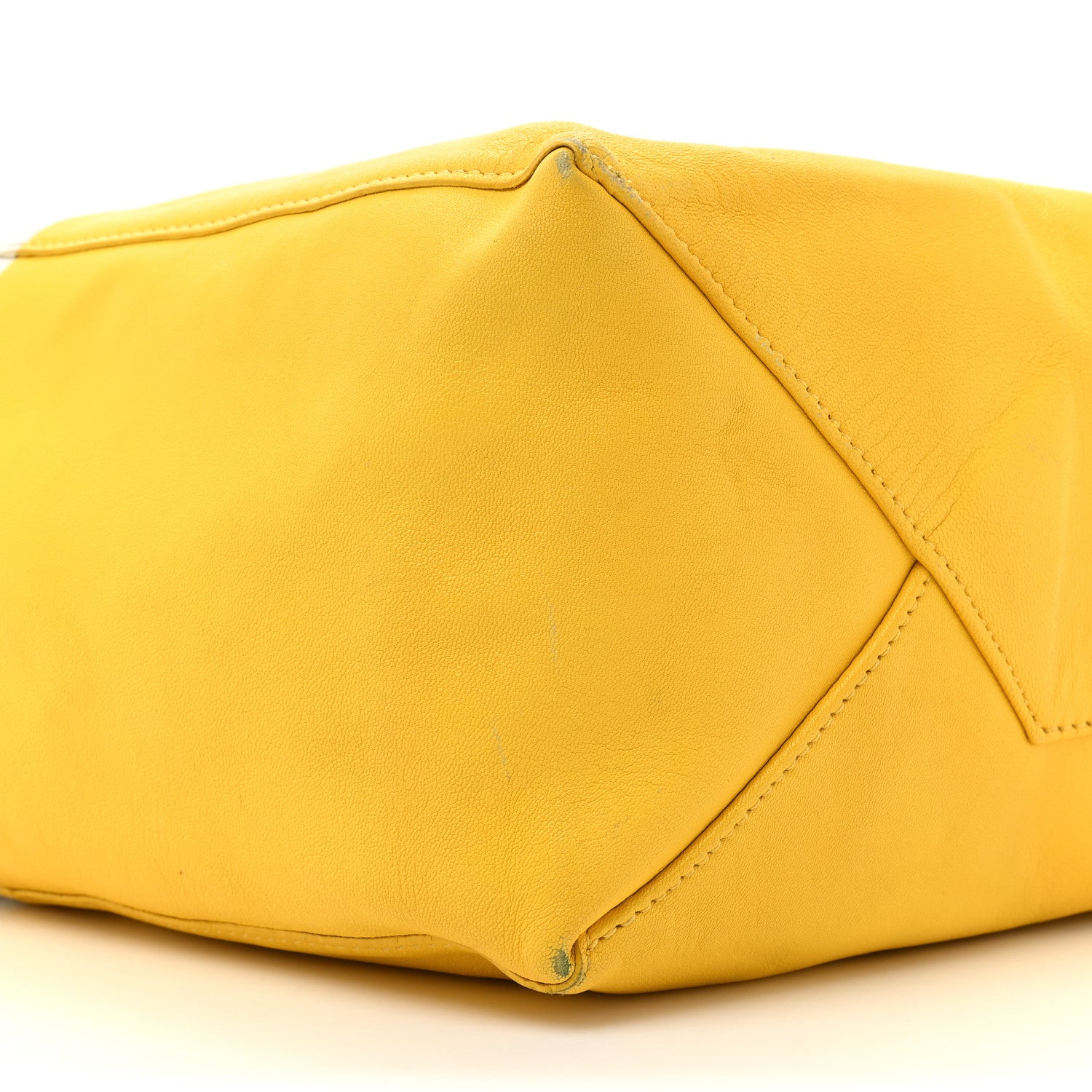 Celine Lambskin Vertical Bi-Cabas White Sun Yellow 7 of 16