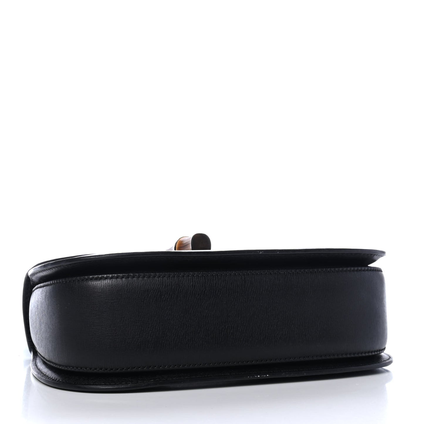 Shangai Calfskin Small Classic Bamboo Top Handle Bag Black