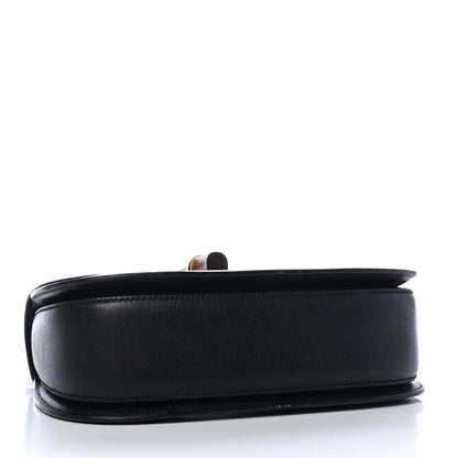 Gucci Shangai Calfskin Small Classic Bamboo Top Handle Bag Black 3 of 5
