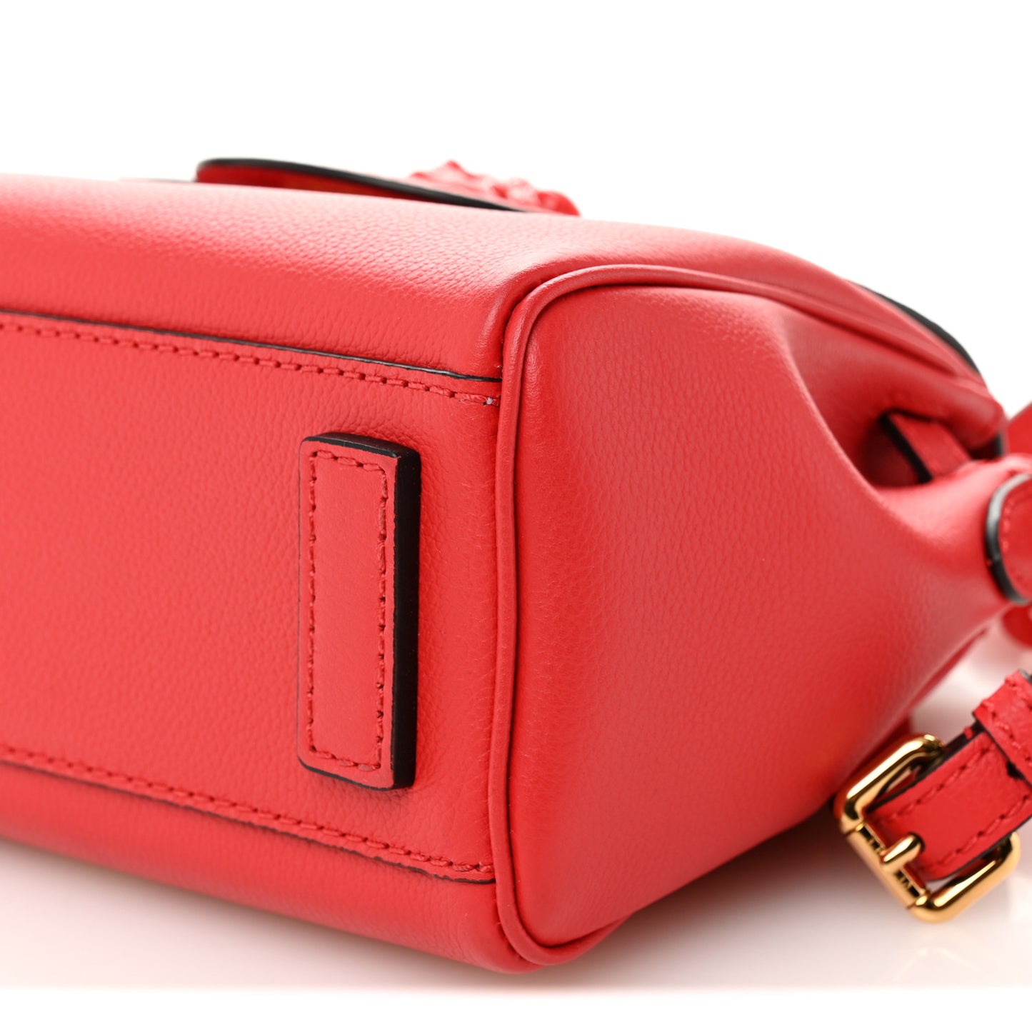 Grained Calfskin Small La Medusa Top Handle Bag Red
