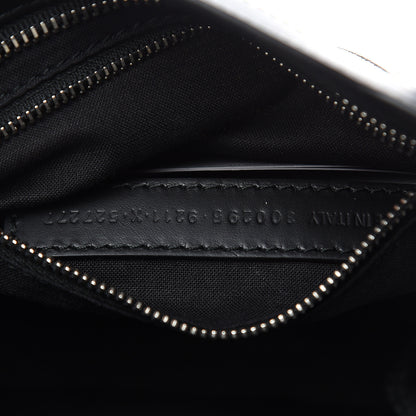 Balenciaga Canvas Satin Calfskin Diagonal Allover Logo Print Classic Silver Hardware Mini City Natural Black 7 of 10