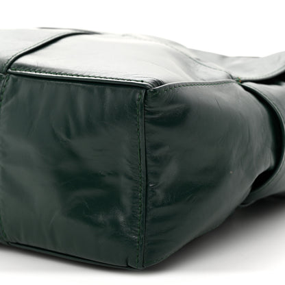 Bottega Veneta Paper Calfskin Maxi Intreccio Medium Arco Camera Bag Emerald Green 10 of 12