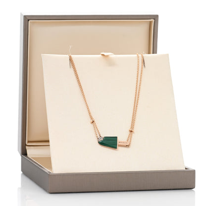 Bulgari 18K Rose Gold Diamond Malachite Gelati Necklace 5 of 5
