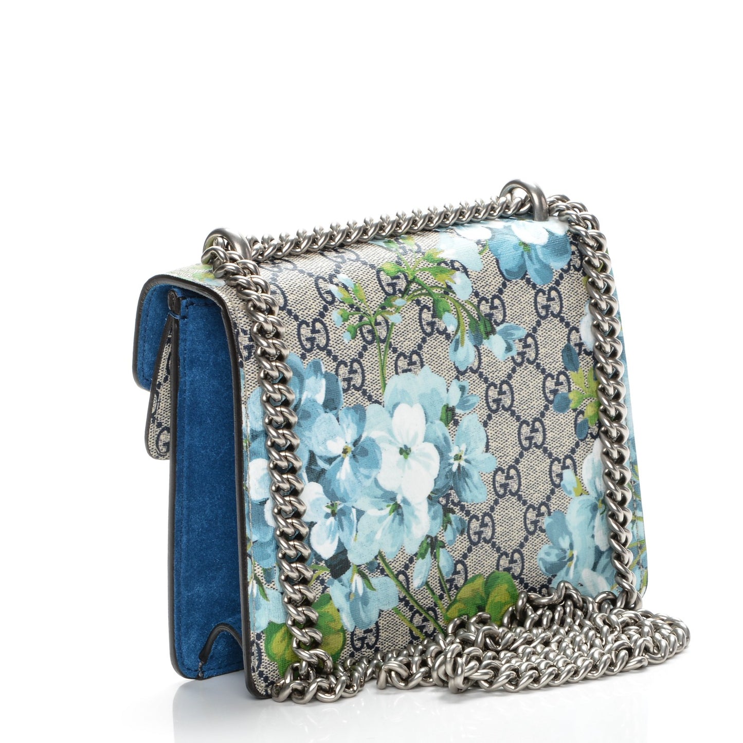 GG Supreme Monogram Blooms Mini Dionysus Shoulder Bag Beige Navy Vintage Blue
