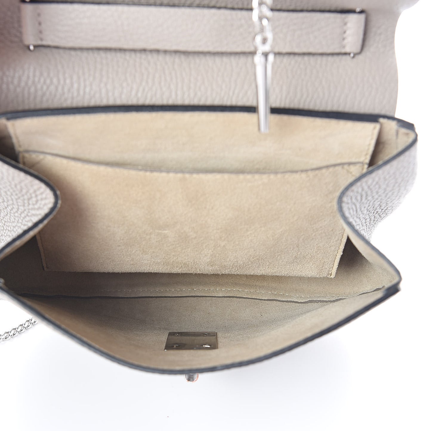 Grained Lambskin Drew Shoulder Bag Motty Grey
