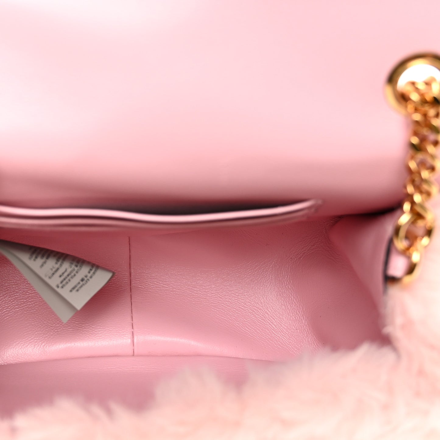 Faux Fur Quilted Virtus Shoulder Bag English Rose