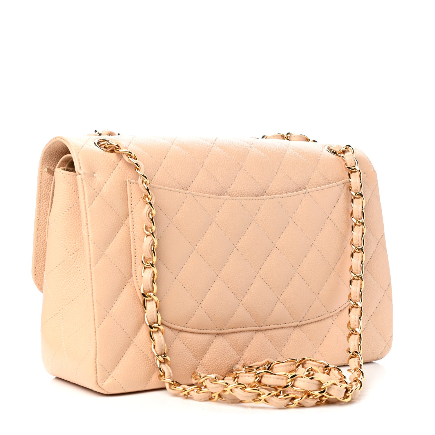 Chanel Caviar Quilted Jumbo Double Flap Beige 3 of 10