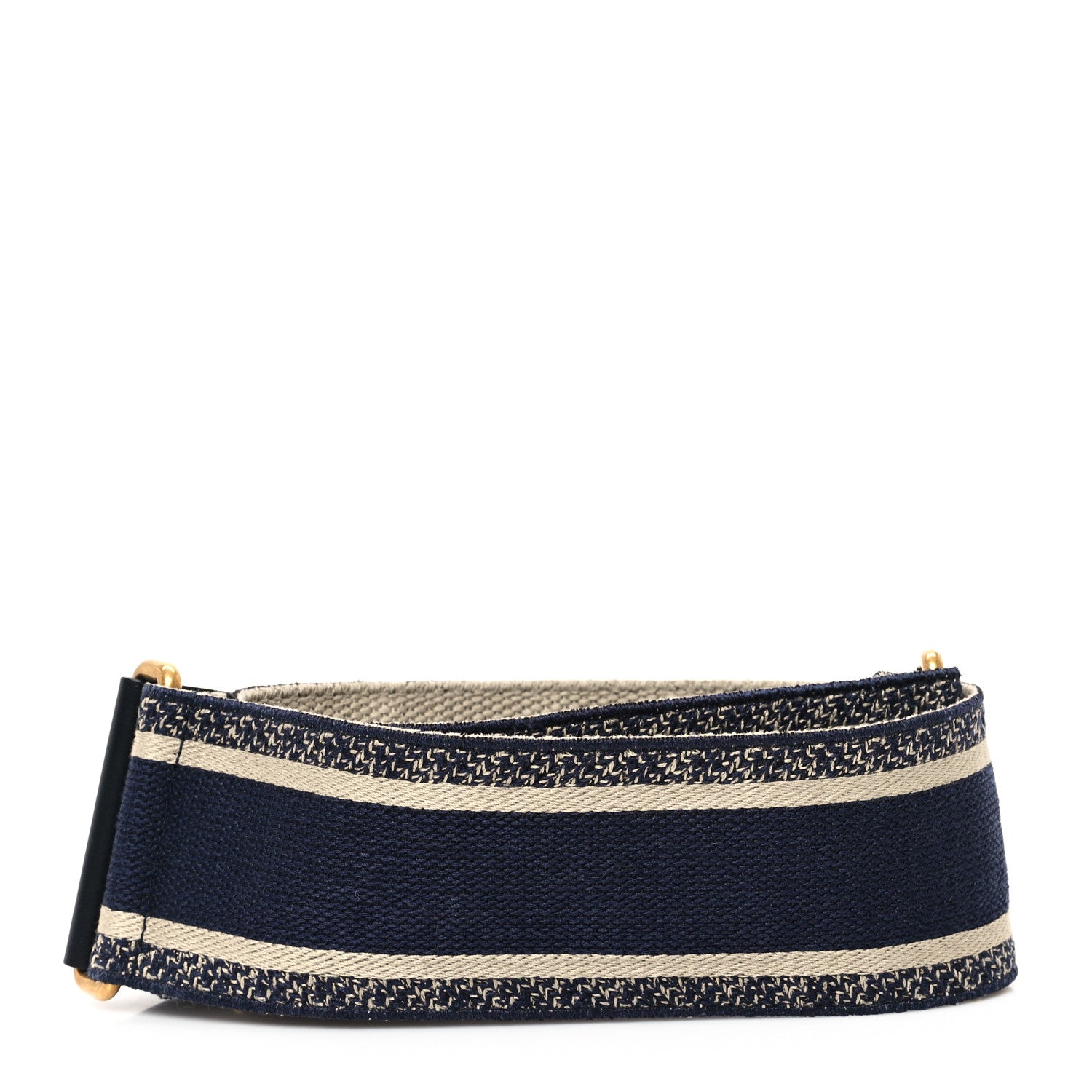 Christian Dior Canvas Embroidered Shoulder Strap Blue 2 of 4