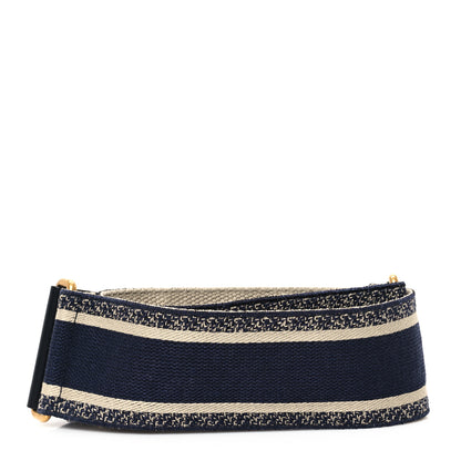 Christian Dior Canvas Embroidered Shoulder Strap Blue 2 of 4