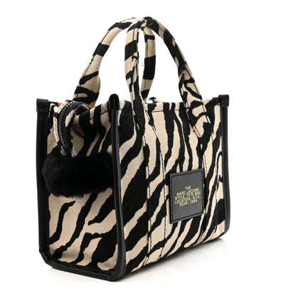 Marc Jacobs Cotton Canvas Zebra Tiger Print Mini The Traveler Tote Bag 3 of 16