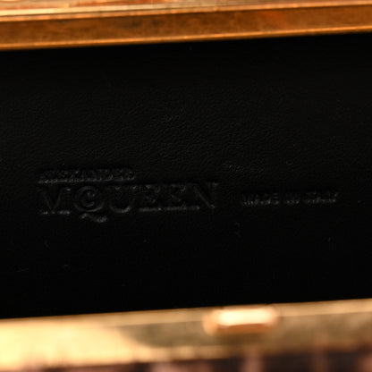 Alexander McQueen Calf Hair Leopard Print Knuckle Box Clutch Brown Black 6 of 7