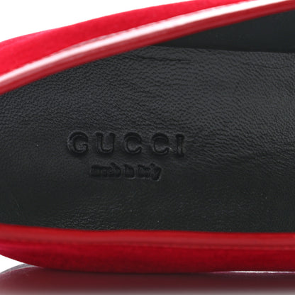 Gucci Velvet Horsebit Womens Jordaan Loafers 39 Hibiscus Red 6 of 10