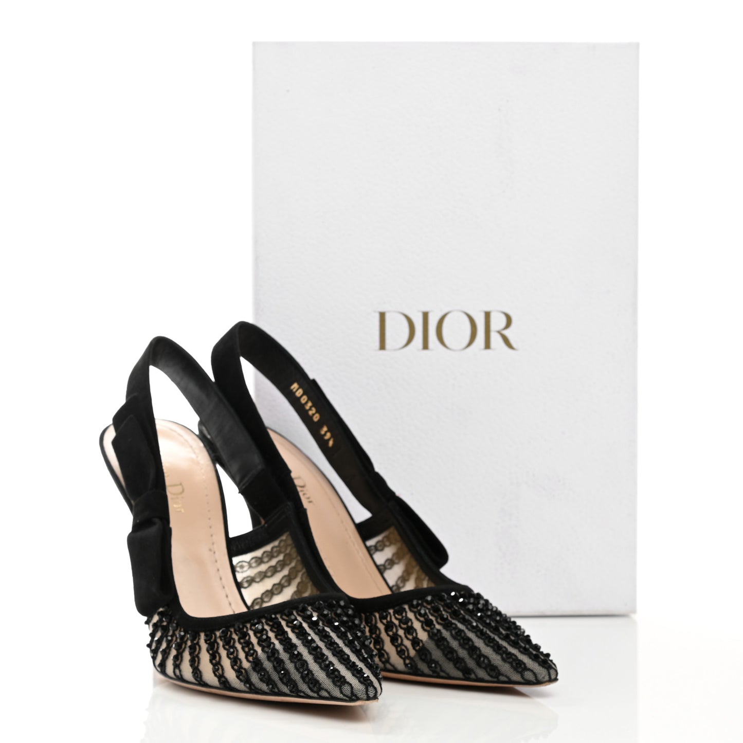 Mesh Strass Sweet D Sling-Back Pumps 39.5 Black