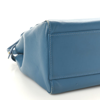 Fendi Nappa Mini Peekaboo Iconic Satchel Blue 9 of 14