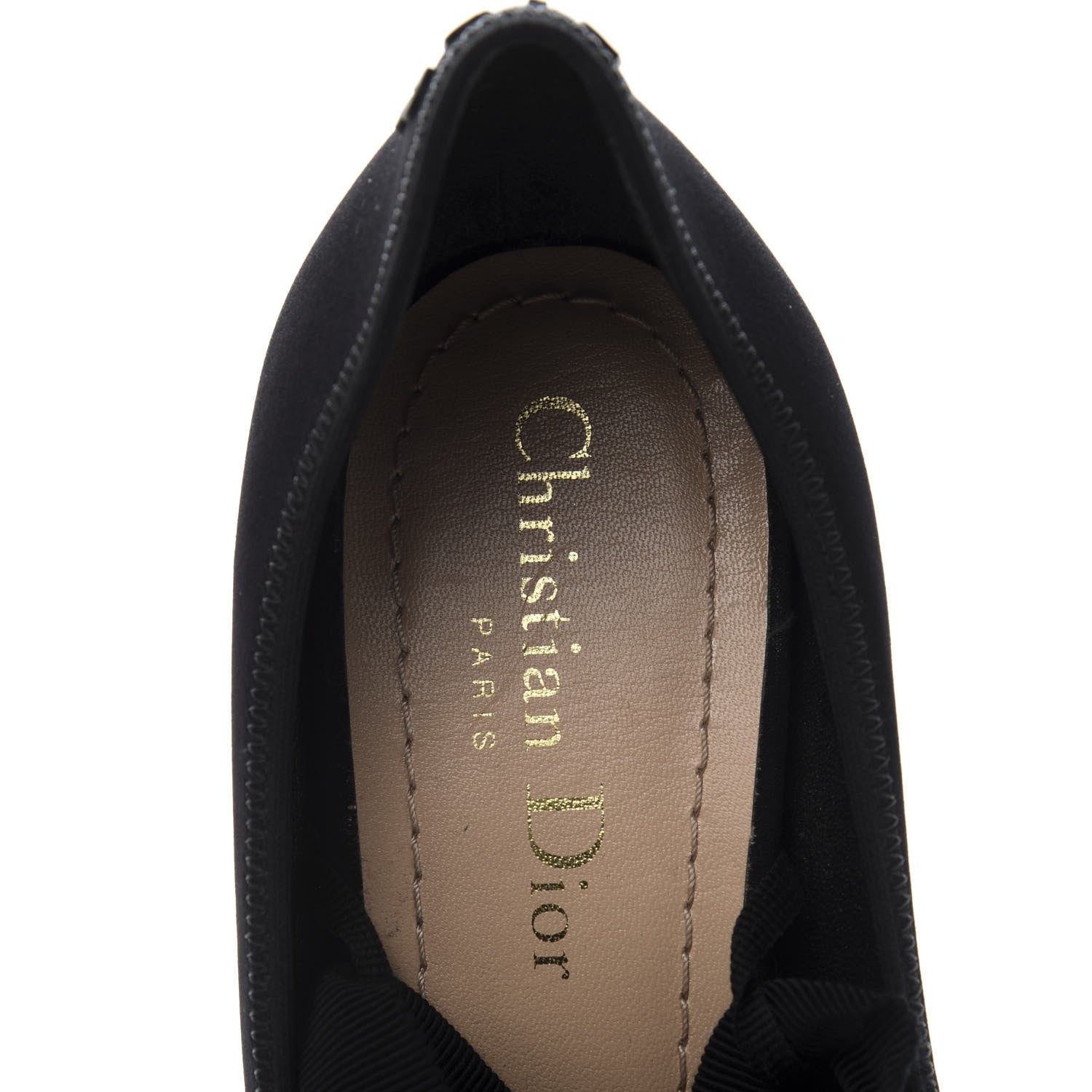 Christian Dior Grosgrain Neoprene Lucite Etoile Pumps 37.5 Black 7 of 9