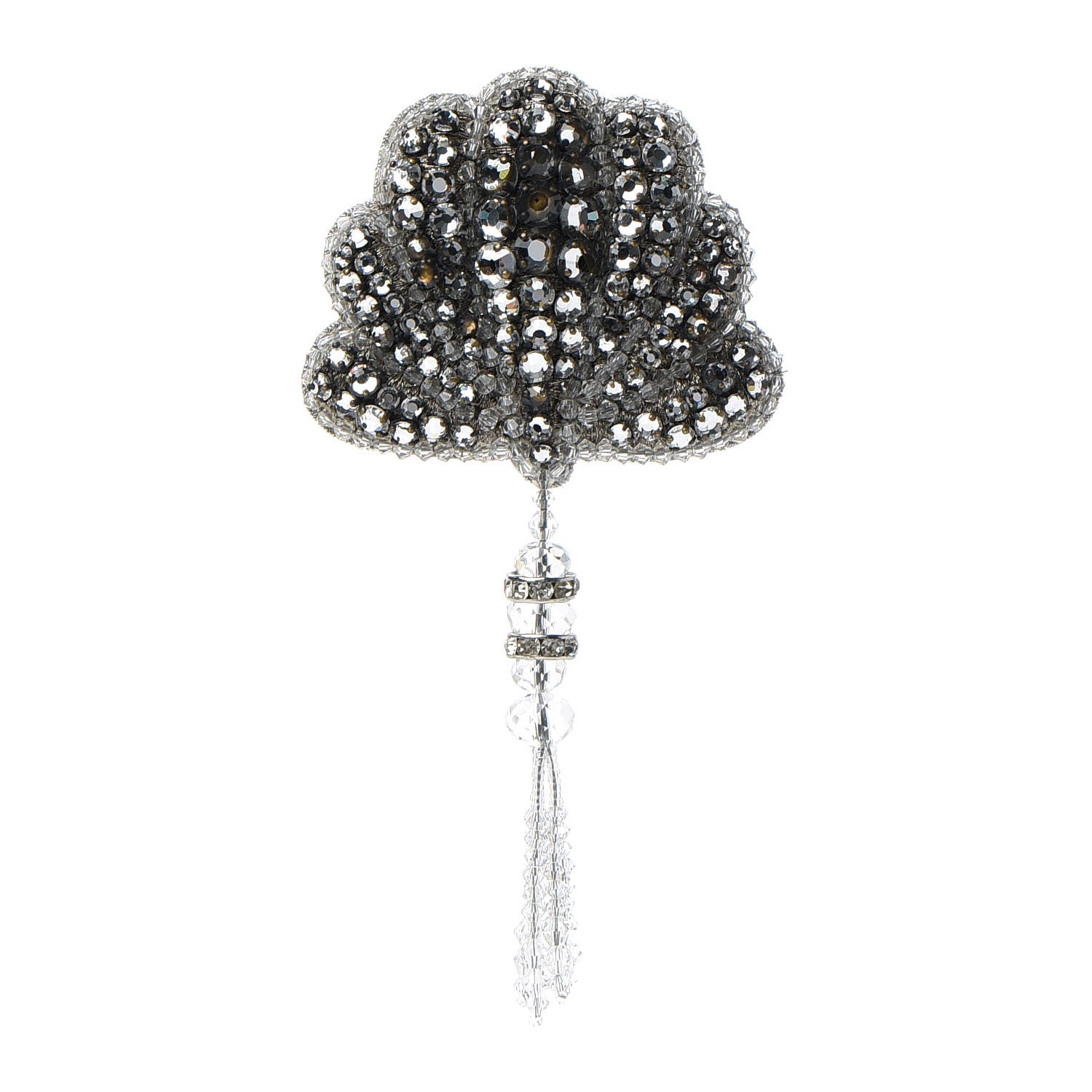 Gucci Crystal Shell Brooch Silver 1 of 4