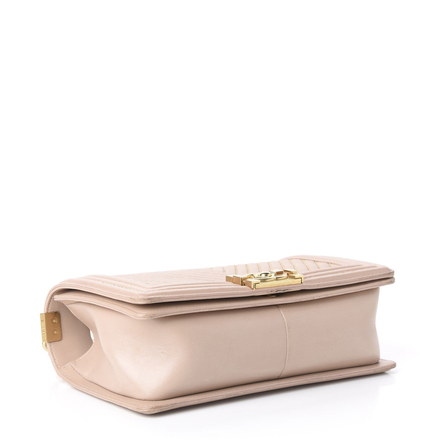 Calfskin Chevron Chain Medium Boy Flap Nude
