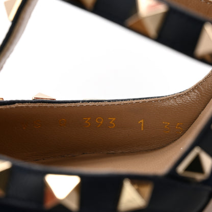 Valentino Garavani Suede Nappa Rockstud Ankle Strap 100mm Pumps 35 Marine 8 of 11