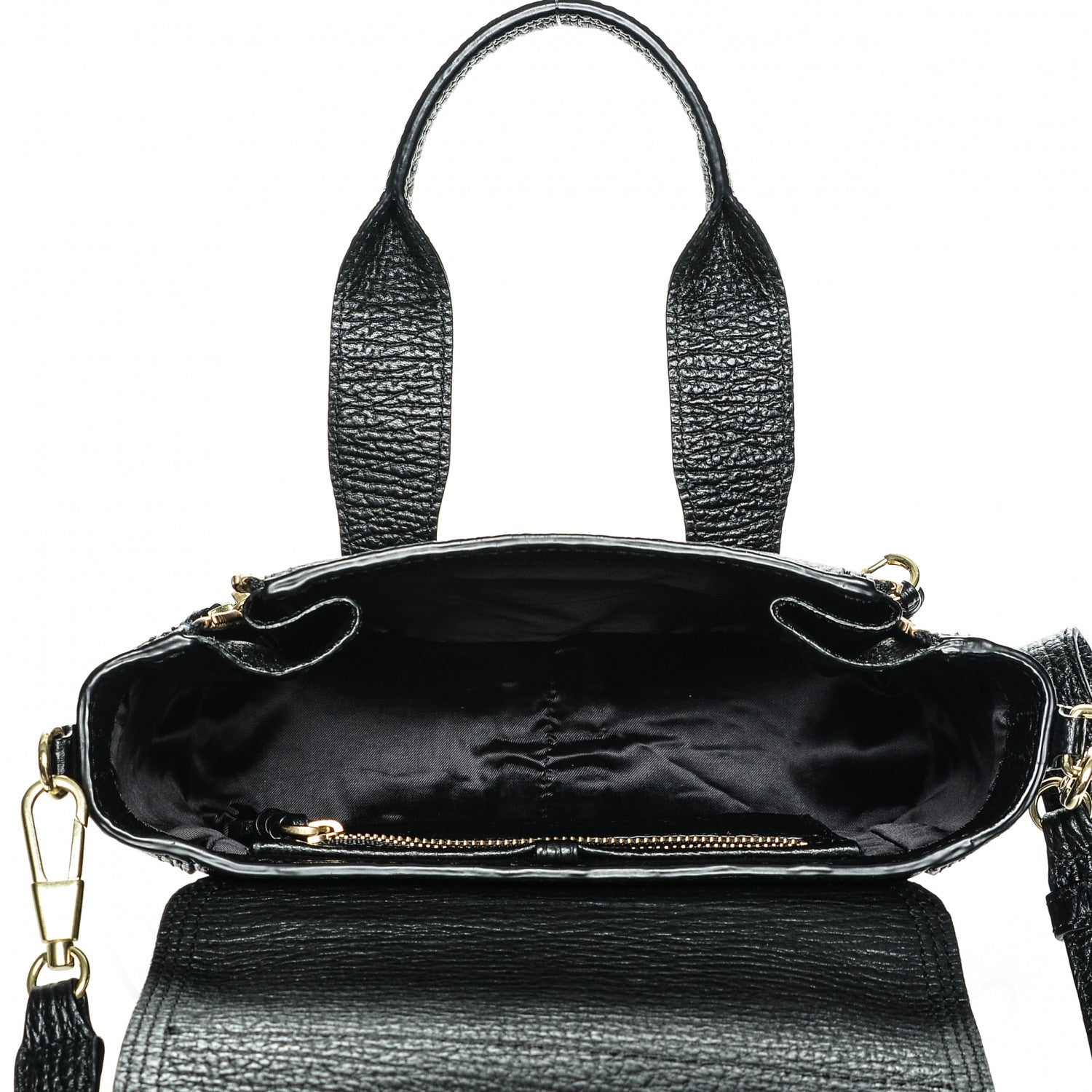 3.1 Phillip Lim 3.1 Textured Calfskin Mini Pashli Satchel Black 5 of 7