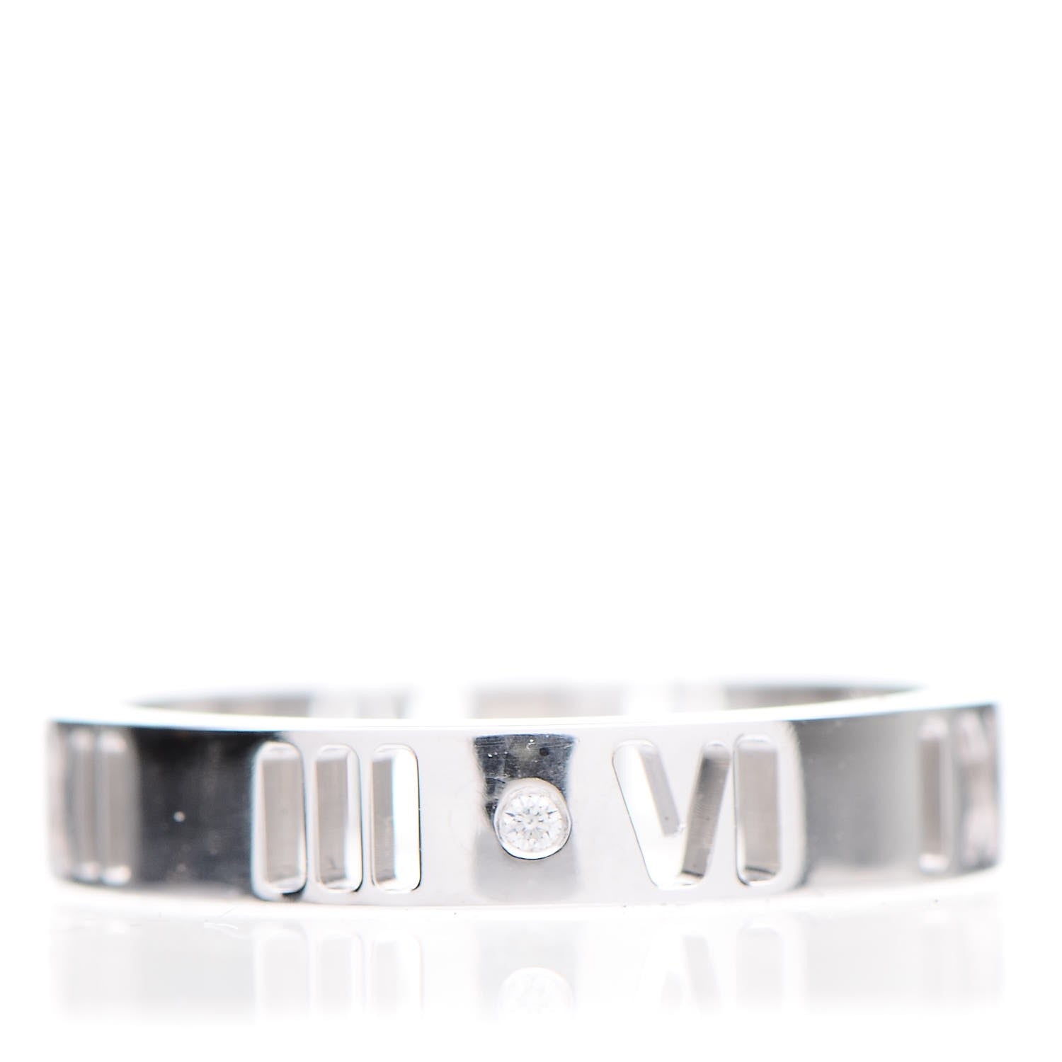 Tiffany 18K White Gold Diamond Atlas Pierced Ring 48 4.5 8 of 13