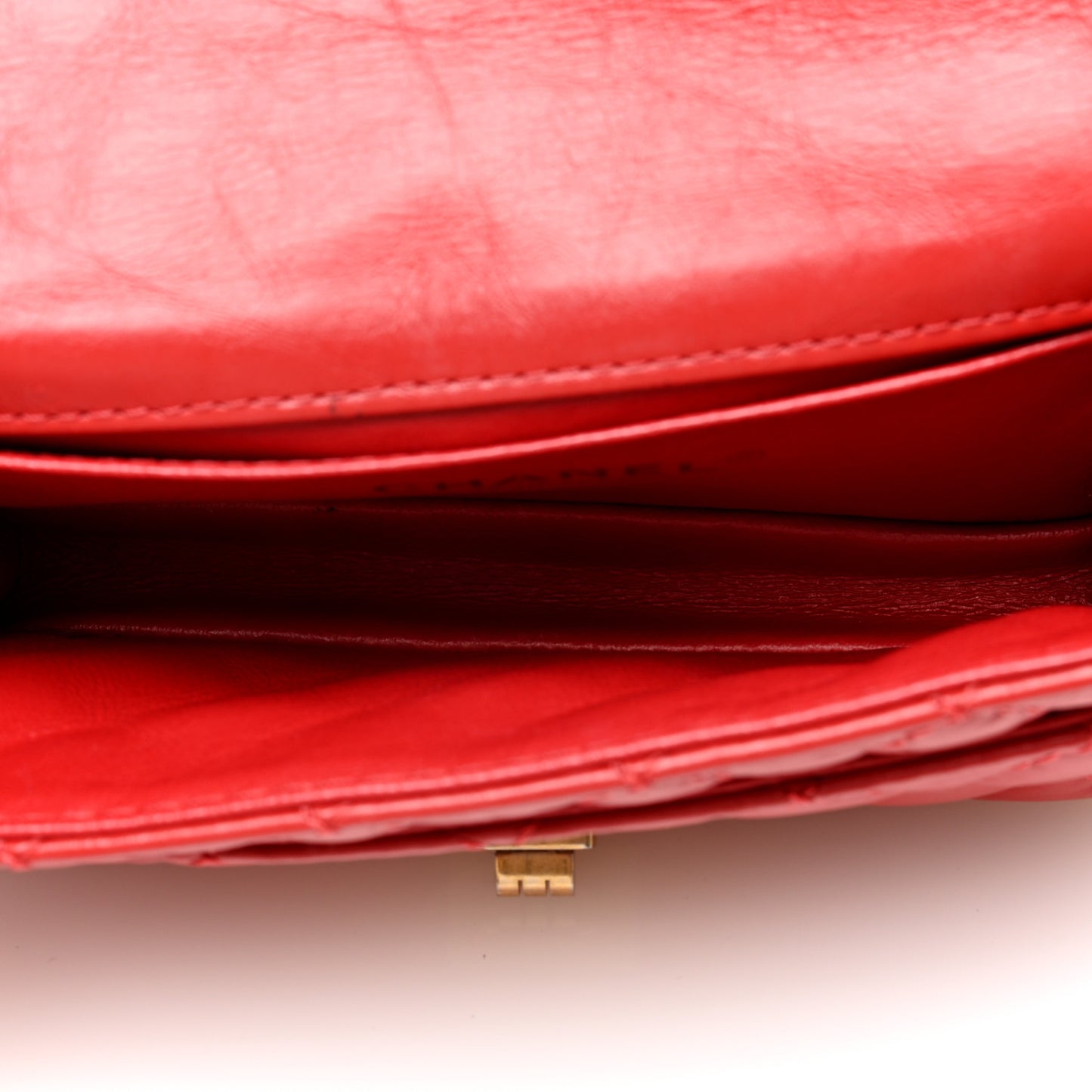 Aged Calfskin Quilted 2.55 Reissue Flap Belt Bag Red