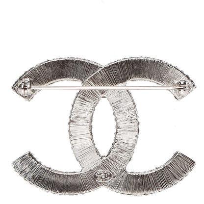 Chanel Crystal Large CC Brooch Silver 3 of 5