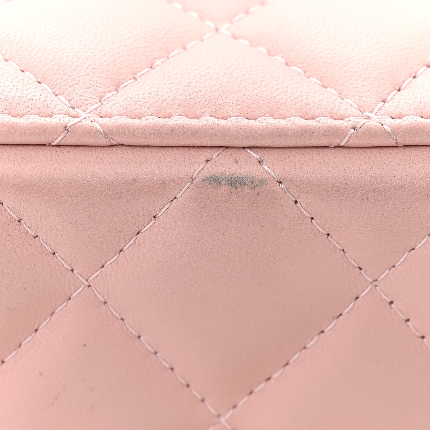 Chanel Lambskin Resin Quilted Vanity Case With Chain Pink 13 of 14