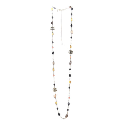 Chanel Beaded Resin CC Long Necklace Gold Multicolor 3 of 5