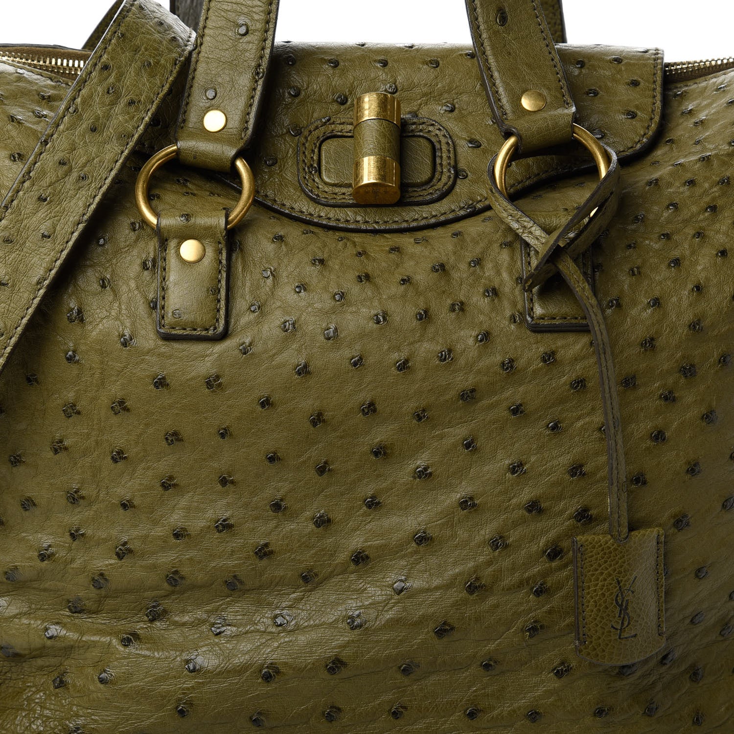 Saint Laurent Ostrich Muse Messenger Bag Green 10 of 10